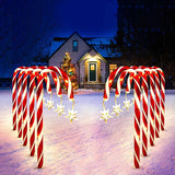 😍Outdoor Candy LED Cane Light Solar Powered ,Waterproof ,8 Modes (1 Set of 12)