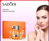 🎉（free shipping）Five-dimensional C Whitening Brightening Skin Care Gift Box(Cream 50g Emulsion 100ml Essence 30ml Eye Cream 20g Facial Cleanser 100g Lotion 130ml)