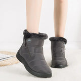 Warm Ladies Snow Boots, Women's Side Zipper Waterproof Cotton Boots