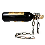 🍷FLOATING STEEL LINK CHAIN WINE BOTTLE RACK🎄