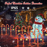 😍Outdoor Candy LED Cane Light Solar Powered ,Waterproof ,8 Modes (1 Set of 12)