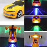 Electric stunt car transforming robot lights music universal driving educational toy car