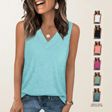 🎁Last Day ✨Women's Sleeveless V-Neck Slimming Loose Fit Casual Tank Top T-Shirt