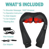 🔥(FREE SHIPPING)🔔Neck Massager, Deep Tissue 3D Kneading, by , Portable, with Heat, Shiatsu Mas...