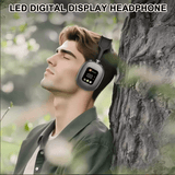 🔥Model New Wireless Headset Bluetooth Earphones RGB Digital Display Screen Earphones Card Reading Earphones