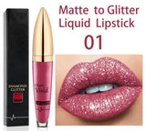 Diamond Lip Gloss Matte To Glitter Liquid Lipstick Waterproof🎁