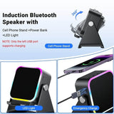 🎶📱 5-in-1 Wireless Induction Bluetooth Speaker with Adjustable Phone Stand