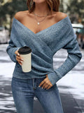 Elegant Women's Casual Knit Sweater, Long Sleeve Warm Pullover for Spring & Fall, Korean Style Holiday Fashion Top