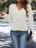 Elegant Women's Casual Knit Sweater, Long Sleeve Warm Pullover for Spring & Fall, Korean Style Holiday Fashion Top