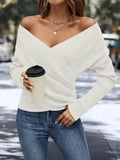 Elegant Women's Casual Knit Sweater, Long Sleeve Warm Pullover for Spring & Fall, Korean Style Holiday Fashion Top