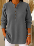 CLEARANCE SALE🔥 Women's Solid Color Crew Neck Long Sleeve Casual Loose Knit Pullover
