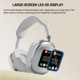 🔥Model New Wireless Headset Bluetooth Earphones RGB Digital Display Screen Earphones Card Reading Earphones