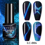 Flashy Magic Multicolor Diamond-Dust Cat Eye Nail Polish Gel with Laser Reflective Effect UV Gel  (3 bottles)