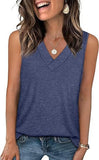 🎁Last Day ✨Women's Sleeveless V-Neck Slimming Loose Fit Casual Tank Top T-Shirt