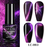Flashy Magic Multicolor Diamond-Dust Cat Eye Nail Polish Gel with Laser Reflective Effect UV Gel  (3 bottles)