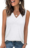 🎁Last Day ✨Women's Sleeveless V-Neck Slimming Loose Fit Casual Tank Top T-Shirt