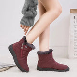 Warm Ladies Snow Boots, Women's Side Zipper Waterproof Cotton Boots