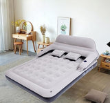 🔥(FREE SHIPPING)🔔King Size Inflatable Air Mattress Sofa Bed for Camping with Adjustable Back