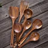 Teak tableware set