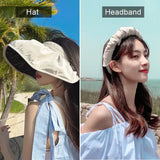 Ladies Outdoor Sun-Protect Shade Folding Headband Shell Sun Hat ($5 off 2nd one)