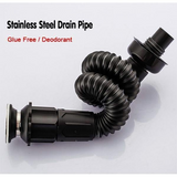 Glue-free Stainless Steel Drain Pipe Set