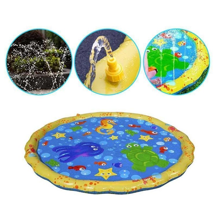Opblaasbaar peuterbad met sprinkler, splash pad wadding zwembad, 170 Opblaasbaar peuterbad met sprinkler, splash pad wadding zwembad, 170