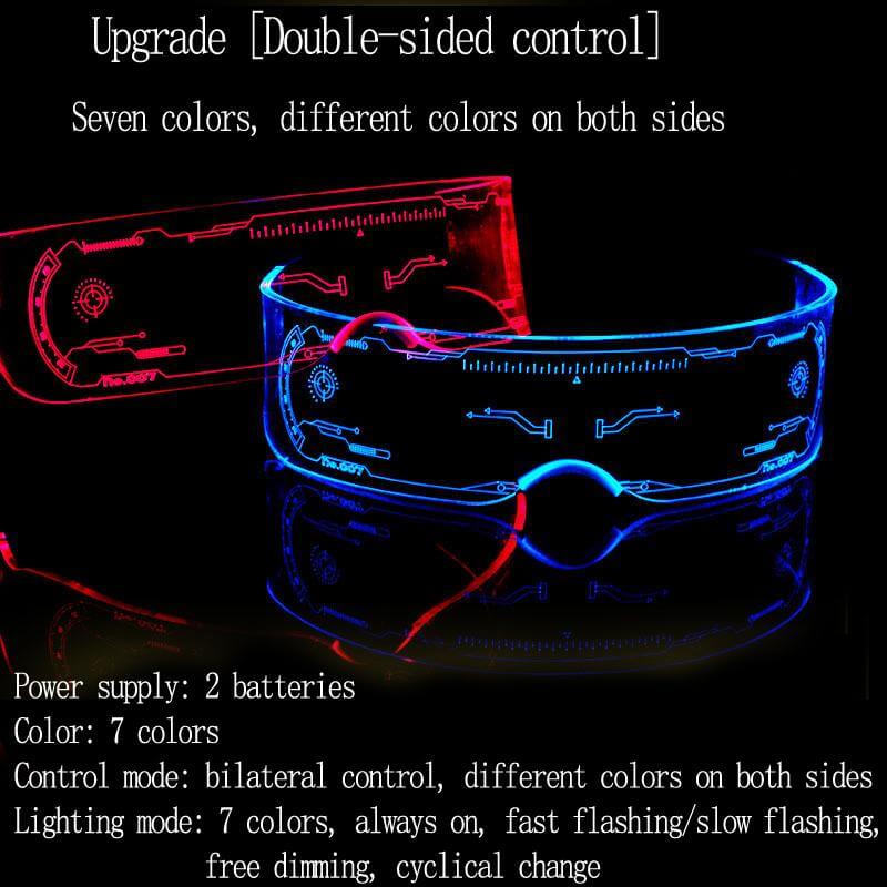 Colorful dazzling light science fiction glasses 2 pairs