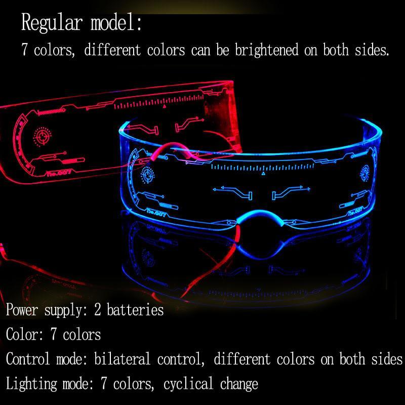 Colorful dazzling light science fiction glasses 2 pairs
